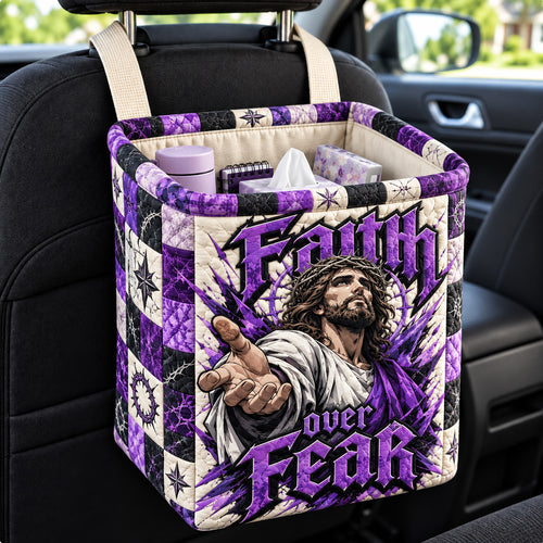 Faith Over Fear Jesus Quilted Car Basket GFTOHNL4602