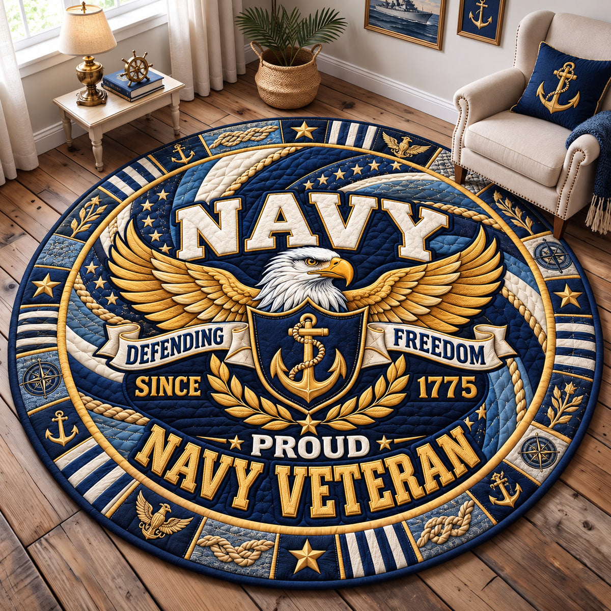 Navy Defending Freedom Since 1775 Quilted Round Mat GFTOHNL4611