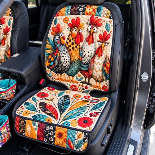 Funny Chicken Parade Quilted Car Seat Protector GFTOHNL4636