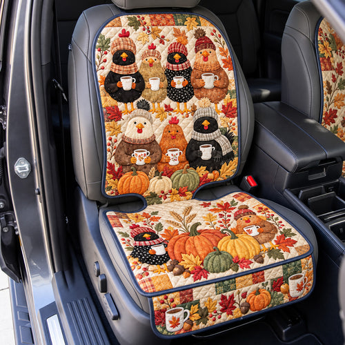Cozy Autumn Chicken Friends Quilted Car Seat Protector GFTOHNL4638