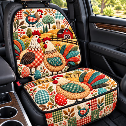 Country Farmhouse Chickens Quilted Car Seat Protector GFTOHNL4639