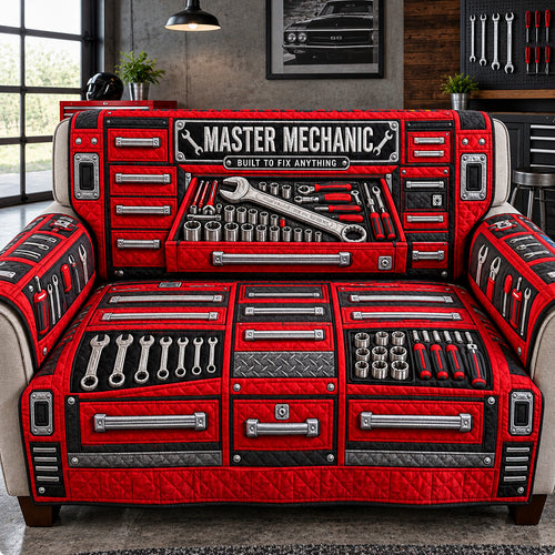 Master Mechanic Toolbox Quilted Sofa Cover GFTOHNL4651