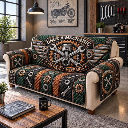Once A Mechanic Always A Mechanic Quilted Sofa Cover GFTOHNL4652