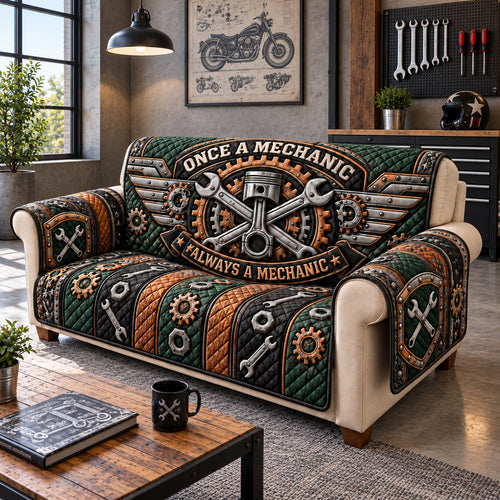 Once A Mechanic Always A Mechanic Quilted Sofa Cover GFTOHNL4652