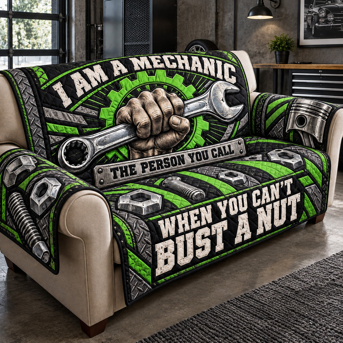 Proud To Be A Mechanic Quilted Sofa Cover GFTOHNL4654