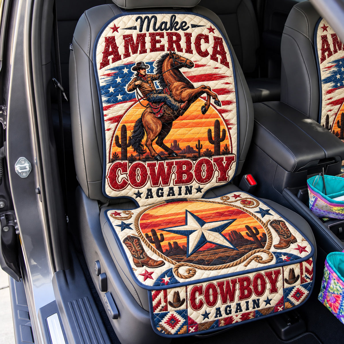 American Cowboy Spirit Quilted Car Seat Protector GFTOHNL4680