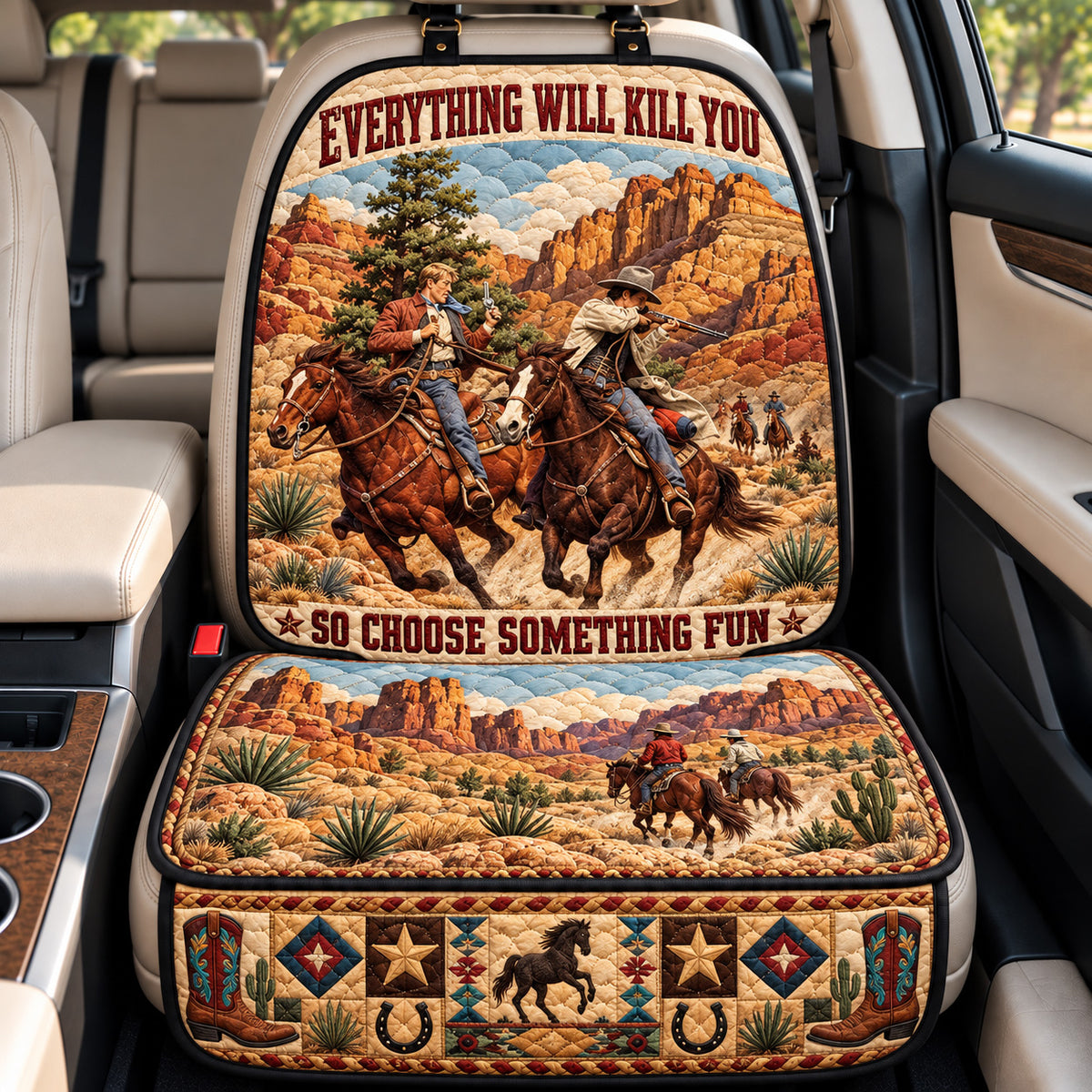 Wild West Adventure Quilted Car Seat Protector GFTOHNL4683