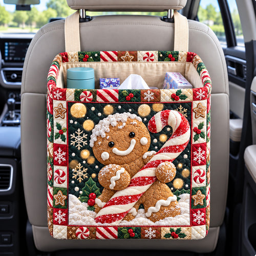 Gingerbread Candy Cane Quilted Car Basket GFTOHNL4695