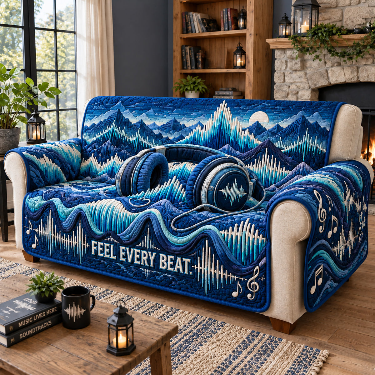 Feel Every Beat Quilted Sofa Cover GFTOHNL4709