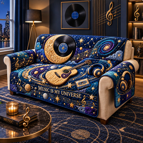 Music Is My Universe Quilted Sofa Cover GFTOHNL4712
