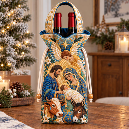 Heavenly Angel Nativity Quilted Bottle Carrier Bag GFTOHNL4721