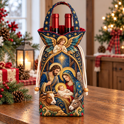 Christmas Star Nativity Quilted Bottle Carrier Bag GFTOHNL4722