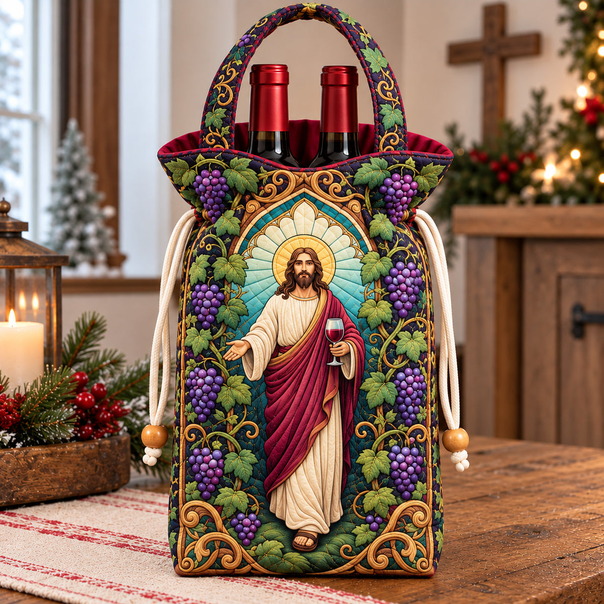 Jesus True Vine Quilted Bottle Carrier Bag GFTOHNL4741