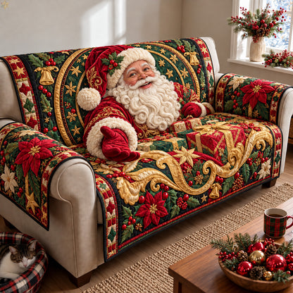Santa Christmas Gifts Quilted Sofa Cover GFTOHNL4758