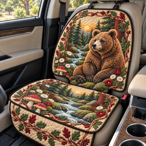 Brown Bear Forest Retreat Quilted Car Seat Protector GFTOHNL4772