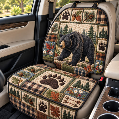 Black Bear Woodland Trail Quilted Car Seat Protector GFTOHNL4775
