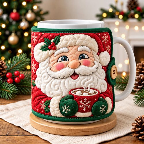 Santa Hot Cocoa Quilted Mug Cozy GFTOHNL4785