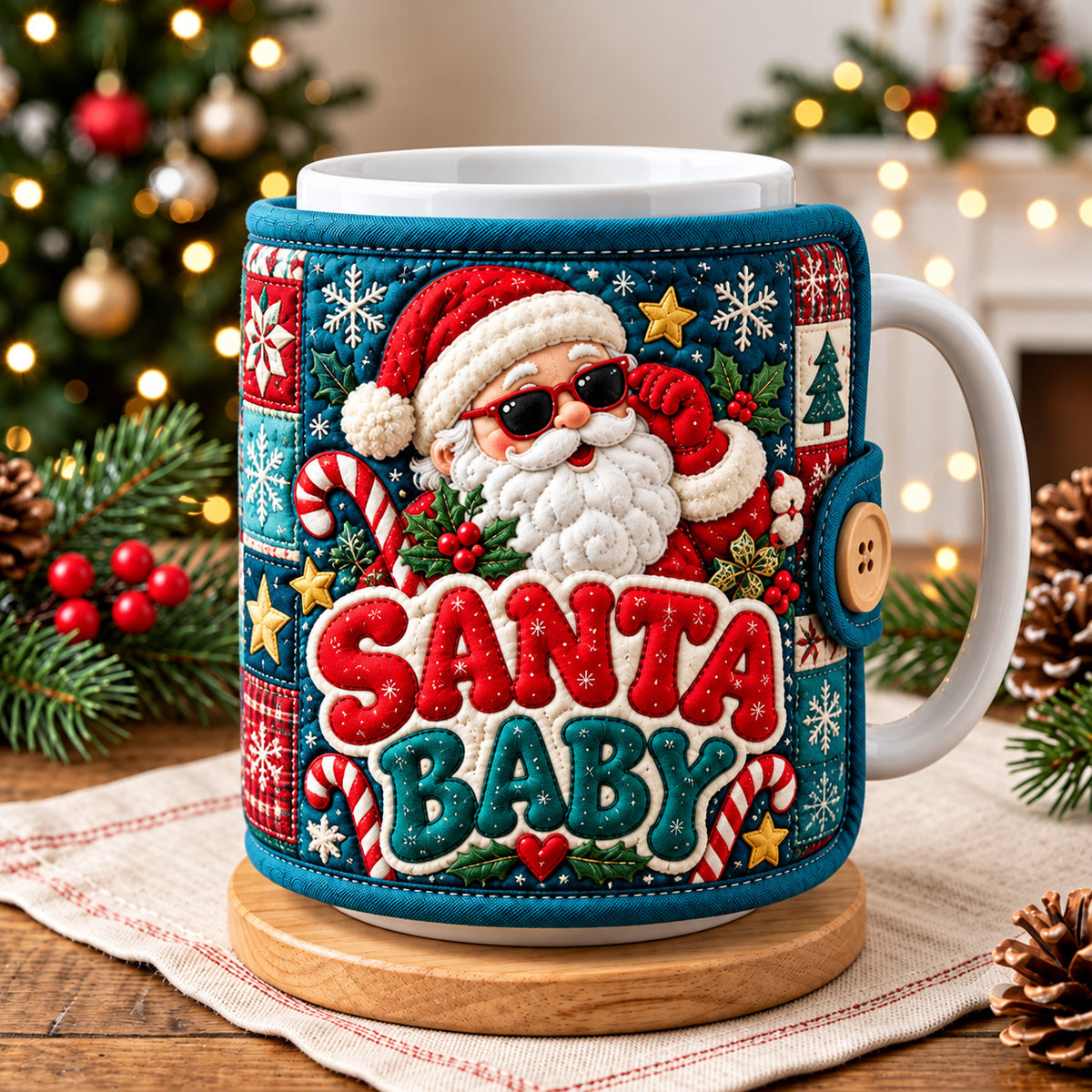 Cool Santa Baby Quilted Mug Cozy GFTOHNL4787