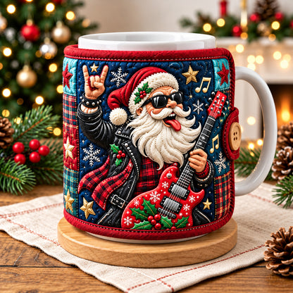 Rock And Roll Santa Quilted Mug Cozy GFTOHNL4789