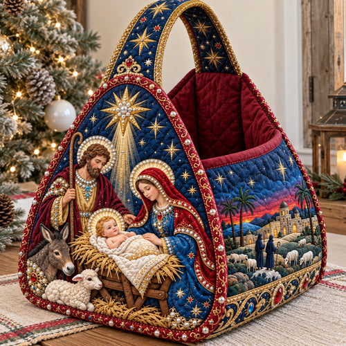 Royal Holy Family Christmas Quilted Basket GFTOHNL4792