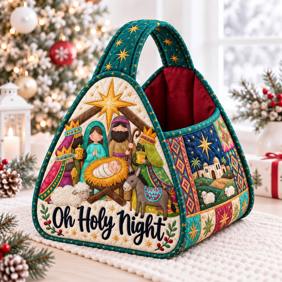 Oh Holy Night Christmas Quilted Basket GFTOHNL4795