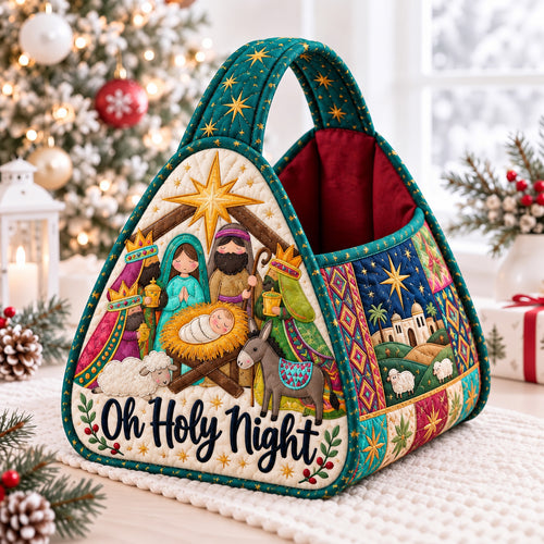 Oh Holy Night Christmas Quilted Basket GFTOHNL4795