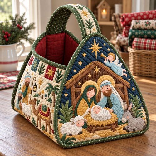 Christmas Manger Blessing Christmas Quilted Basket GFTOHNL4796