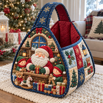 Santa Christmas Workshop Christmas Quilted Basket GFTOHNL4802