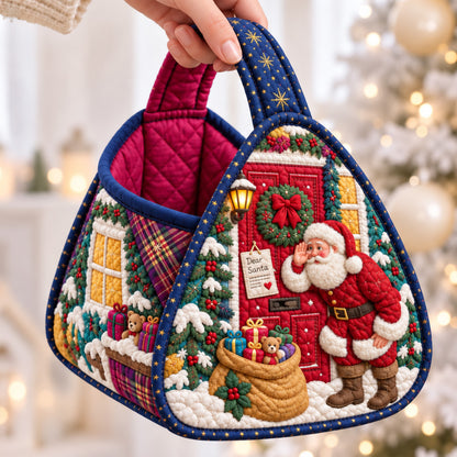 Santa Christmas Delivery Christmas Quilted Basket GFTOHNL4804