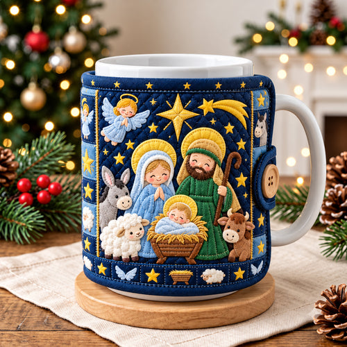Holy Family Starry Night Quilted Mug Cozy GFTOHNL4833