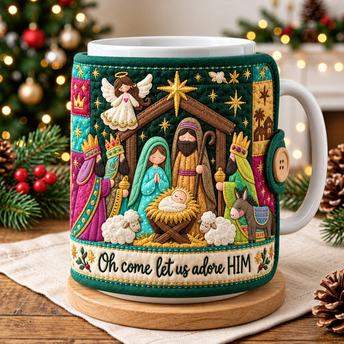 Oh Come Let Us Adore Him Quilted Mug Cozy GFTOHNL4835