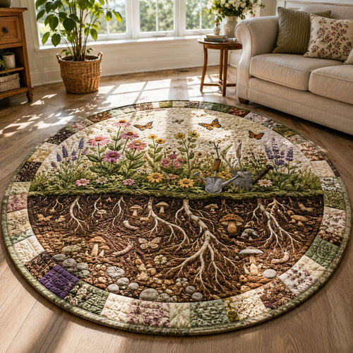 Secret Garden Roots Quilted Round Mat GFTOHNL484