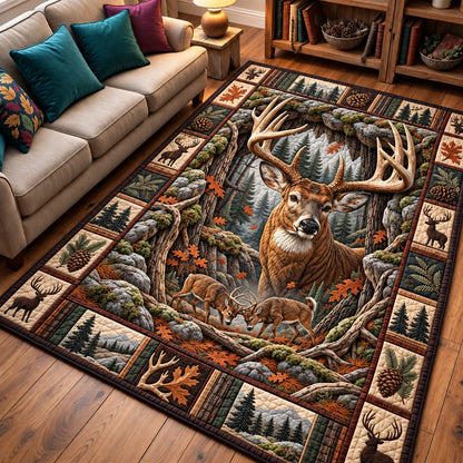 Deer Family Forest Hollow Area Rug GFTOHNL4854