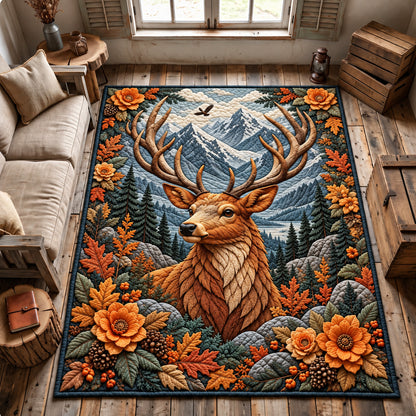 Autumn Mountain Deer Area Rug GFTOHNL4855