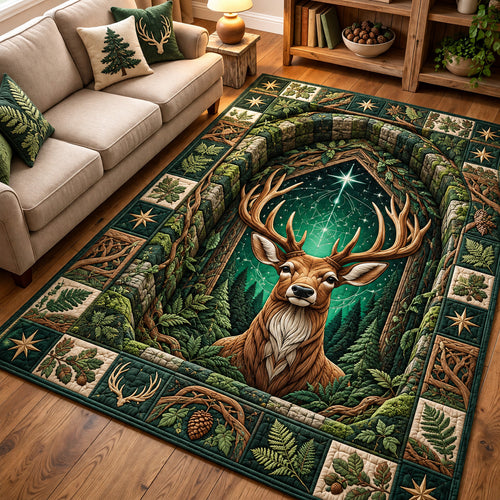 Enchanted Forest Deer Area Rug GFTOHNL4856