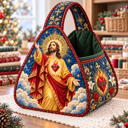 Divine Light Of Jesus Christmas Quilted Basket GFTOHNL4882