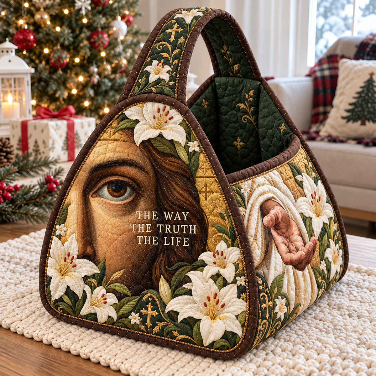Jesus The Way The Truth The Life Christmas Quilted Basket GFTOHNL4883