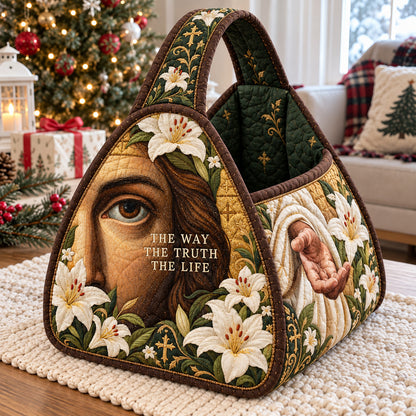 Jesus The Way The Truth The Life Christmas Quilted Basket GFTOHNL4883