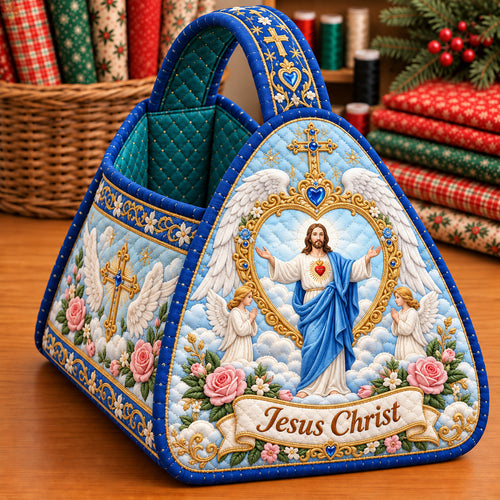 Jesus Christ Heavenly Blessings Christmas Quilted Basket GFTOHNL4886