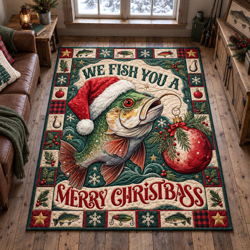We Fish You A Merry Christmas Area Rug GFTOHNL4895