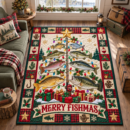 Merry Fishmas Fishing Tree Area Rug GFTOHNL4900