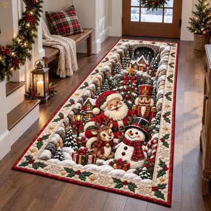 Santa Christmas Village Runner Rug GFTOHNL4901