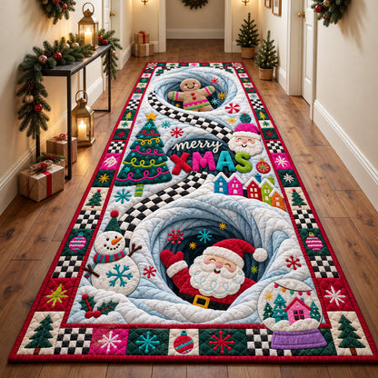 Merry Christmas Snow Tunnel Runner Rug GFTOHNL4902