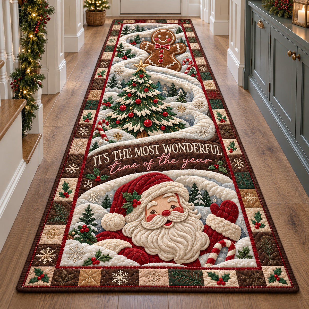 Santa Wonderful Christmas Runner Rug GFTOHNL4903