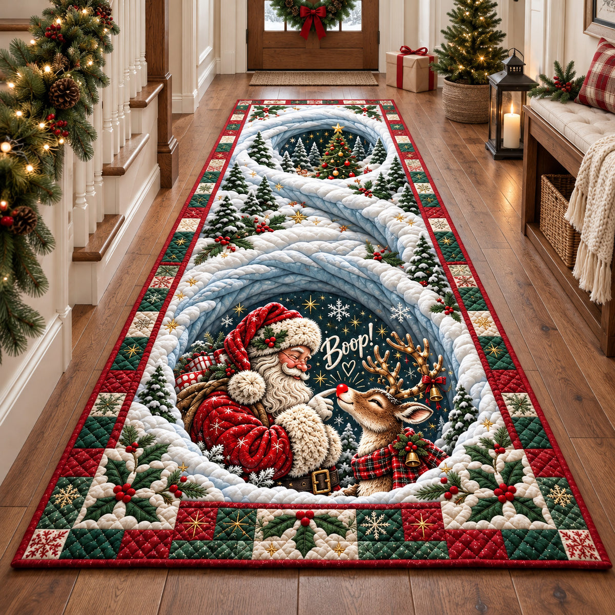 Santa Reindeer Christmas Magic Runner Rug GFTOHNL4905