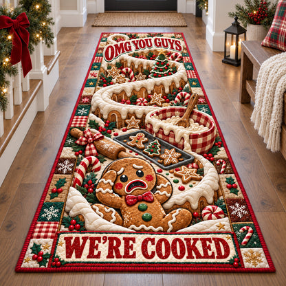 Funny Christmas Gingerbread Runner Rug GFTOHNL4907