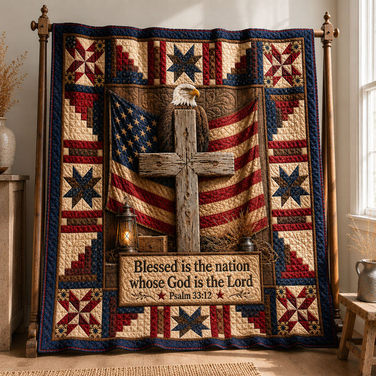 The Nation Whose God Quilted Blanket GFTOHNL492