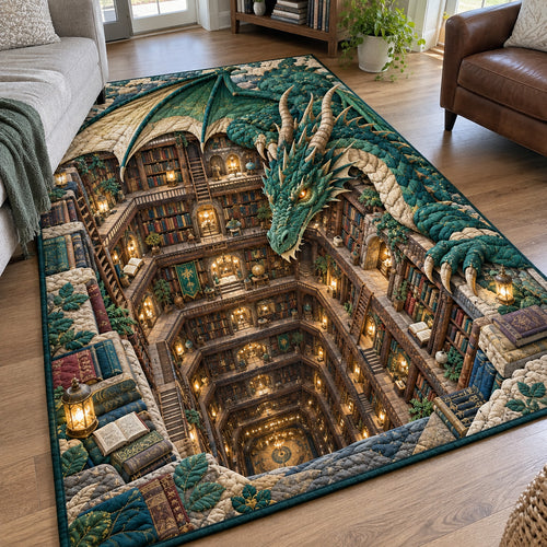 Emerald Dragon Secret Library Area Rug GFTOHNL4937