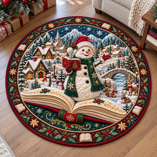 Snowman Christmas Story Quilted Round Mat GFTOHNL4959
