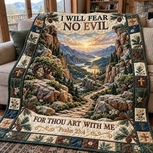 Fear No Evil With God Quilted Blanket GFTOHNL4965